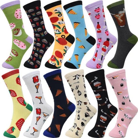 unbranded Accessories - Women's Food & Drink Print Crew Fun Socks